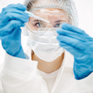 female doctor testing alcohol